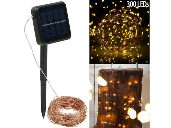 Guirlande LED solaire 32 m en fils de cuivre | Guirlandes 